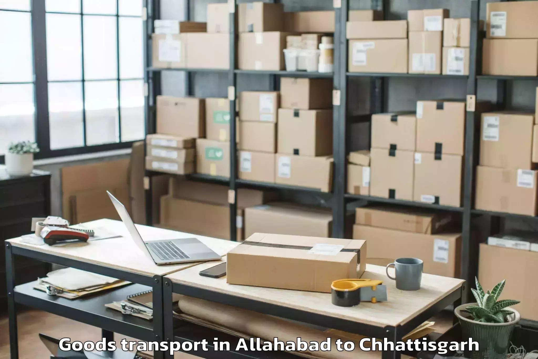 Quality Allahabad to Mats University Aarang Goods Transport